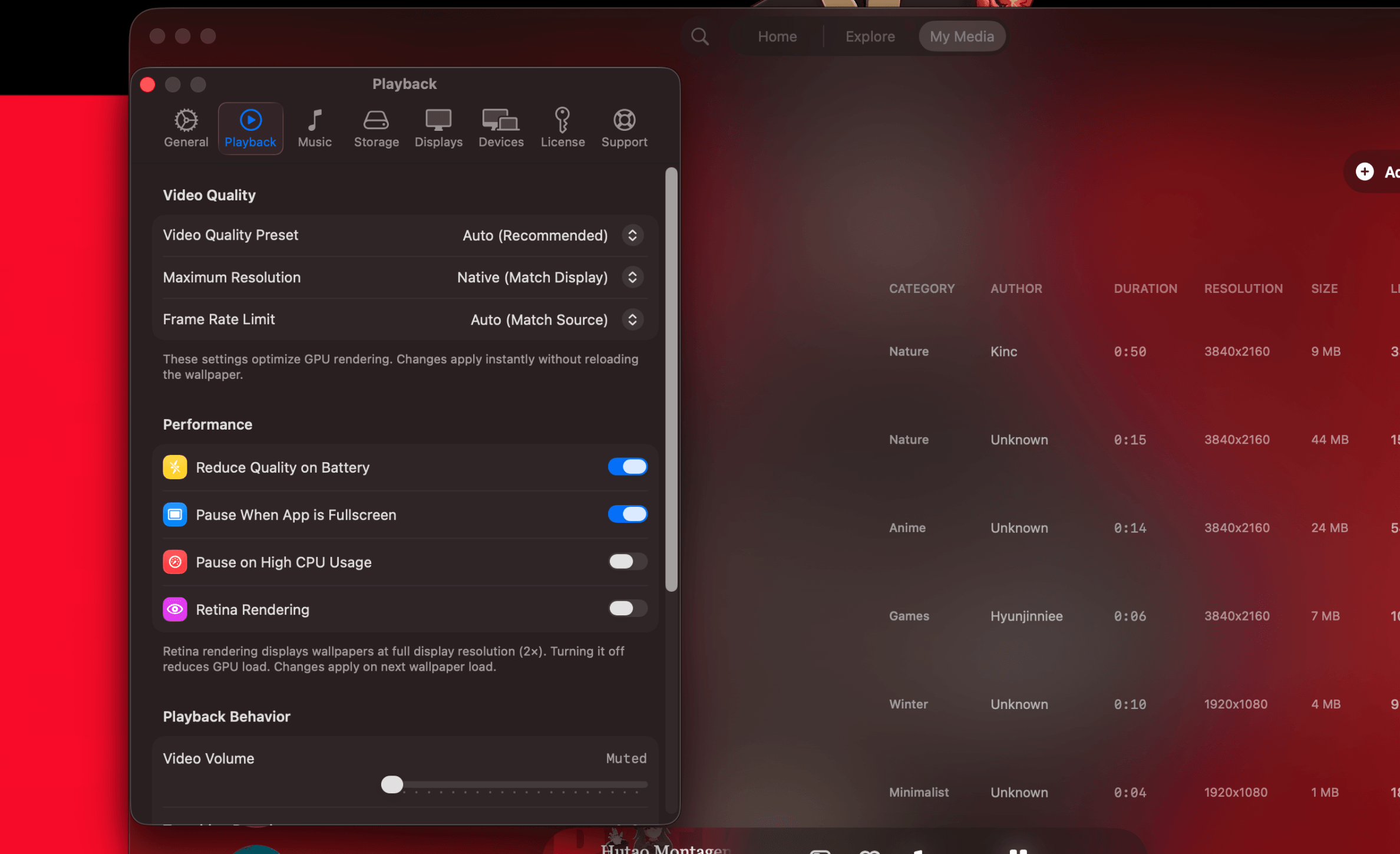 Smart resource management and battery settings in Wallper